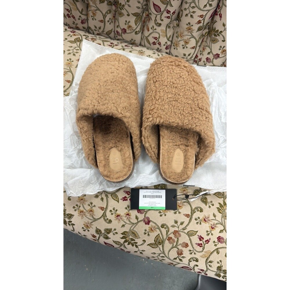 Intentionally Blank Apres Teddy Shearling Slippers - Camel Tan NWT